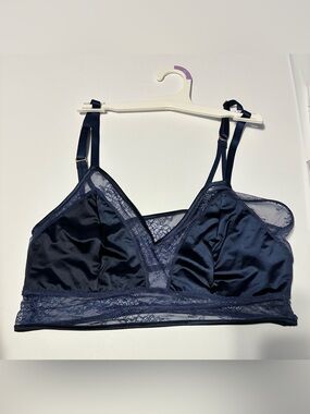 Auden Navy Lace Bralette NWT Size XL (38DD/40D)  Wireless Bra